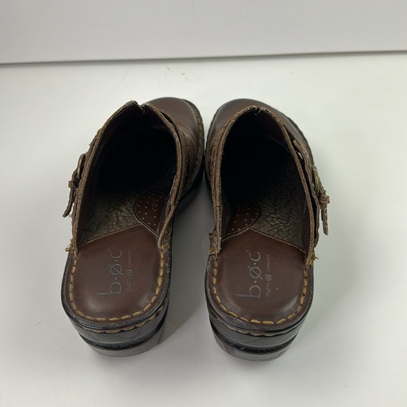 b.o.c. brown leather slip on clog mule shoes - Picture 7 of 14